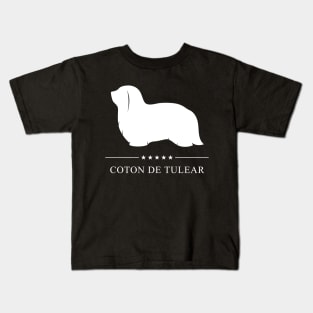 Coton de Tulear Dog White Silhouette Kids T-Shirt